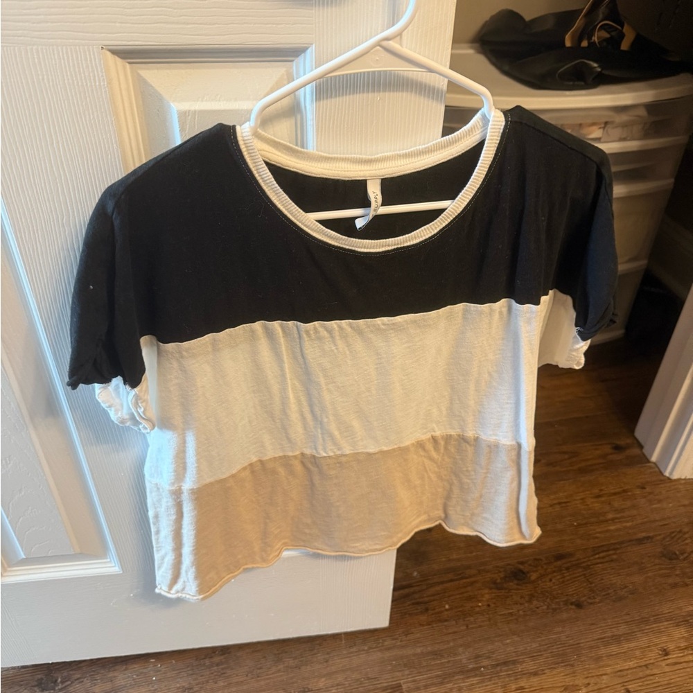 Z Supply Black and White Short Sleeve Tee